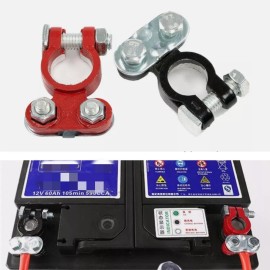 Unbranded US 2PCS Positive Negative Car Battery Cable Terminals Top Post Connectors Clamp