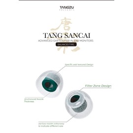 LINSOUL TANGZU Tang Sancai Matte Texture Straight Grooves Earplugs for IEMs, In-Ear Headphones, Audiophile Musicians (TangSanCai, L-3pairs)
