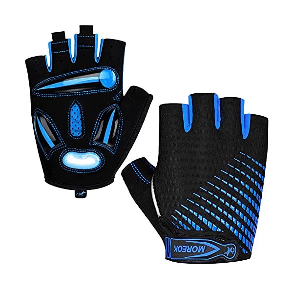 MOREOK Cycling Gloves,Half Finger Mountain Bike Gloves 5MM SBR+Liquid Gel