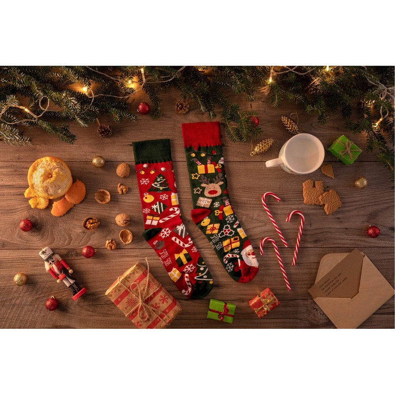 Spox Sox Casual Unisex Multicoloured Socks for Individualists - Christmas