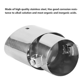 Tubo trasero de escape, acero inoxidable plateado brillante Punta universal del silenciador recto del coche Garganta del tubo de escape