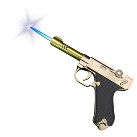 Encendedor Pistola Recargable de Gas Butano Flama de Soplete Anti Viento Ajustable