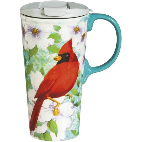 Trio Birds Ceramic Latte Cup - 5 x 7 x 4 Inches