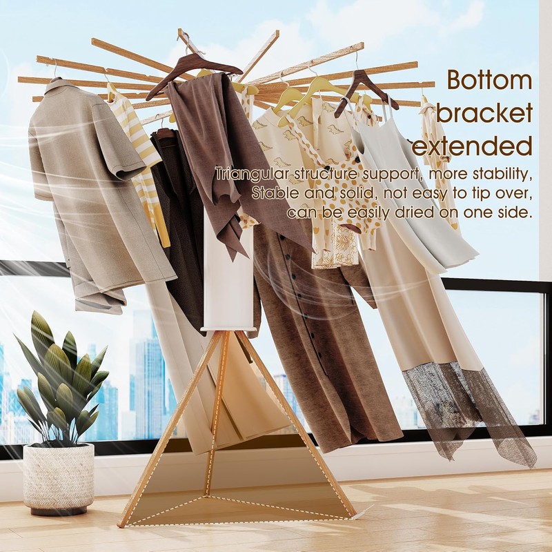 Clothes Drying Rack Foldable,Laundry Drying Rack,Drying Rack Clothing(16 Wood Poles),Clothes