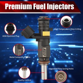 MACAX Set of 4 Fuel Injectors 13537528176 FJ1111 Replacement Compatible with Mini Cooper Countryman Paceman R55 R56 R57 R58 R59 R60 R61 - Replaces 7528176