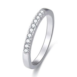 Gold Gala 925 Sterling Silver White Cubic Zirconia Eternity Ring for Women, Silver, Cubic Zirconia