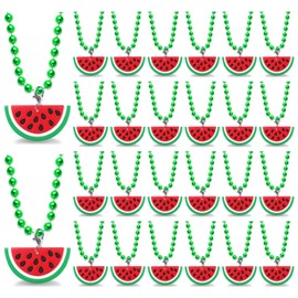 CiciBear 24 Pack Watermelon Necklace Party Favors with Mardi Gras Beads for Guests, Watermelon Themed Party, Baby Shower, School Party, Kids Birthday