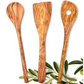 Küchenmaster Olive Wood Ladle, 30 cm Long, Soup Ladle, Sauce Ladle, Serving Spoon, Practical Kitchen Aid, Cookware, Hygienic, Heat Resistant and Durable