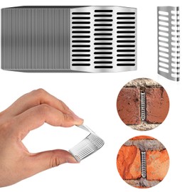 50 Pcs 2.75" x 2.8" Stainless Steel Weep Hole Covers for Brick Walls Weep Hole Inserts for Walls Stops and Keeps Out Lizards Snakes and Others