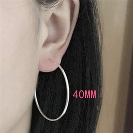 925 Sterling Silver Large Hoop Earrings Circle Endless Huggie Big Hoops Earring 40/50/60/70/90mm for Women Girls (40mm)