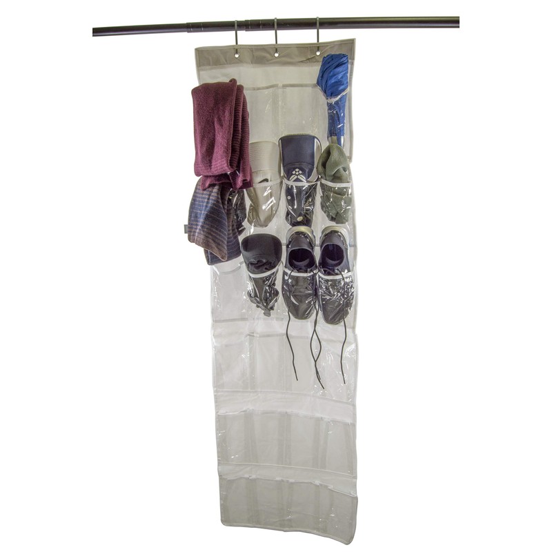 SciencePurchase Hanging Shoe Organizer with 24 Pockets (Holds 12 Pairs)