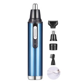 4 in 1 Nose Hair Trimmer USB Waterproof Cleanable Detachable Mini Electric Nasal Hair Trimmer Sky Blue