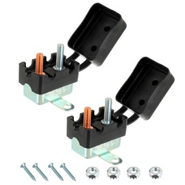 JAMHER 15A 6V-50V DC 125-250V AC Stud Bolt T1 Type Automatic Reset Circuit Breaker with Waterproof Cover for Battery Chargers Trucks Car Engines and More(2pcs)