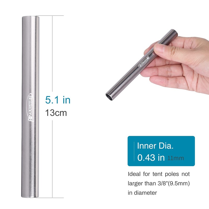 BRILLIANCE4U Tent Pole Repair Sleeve, Tent Pole Splint, Spare Repair