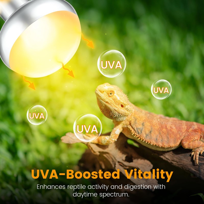 Dual Reptile Light Fixture with 100W Daytime Heat & UVB