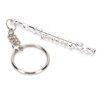 Flute Design Keyring Musical Instrument Ornament Silver Colour for Wallet,