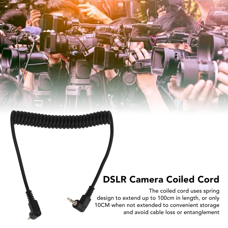 Flexible Flash Sync Cable 2.5mm Male to Male Coiled Cord