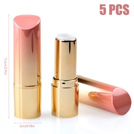 5 Pieces Empty Lipstick Tubes, 3.5g Gradient Pink Lipstick Tubes, Refillable DIY Lip Balm Tube Containers, Lip Stick Lip Balm Sample Tubes Vials