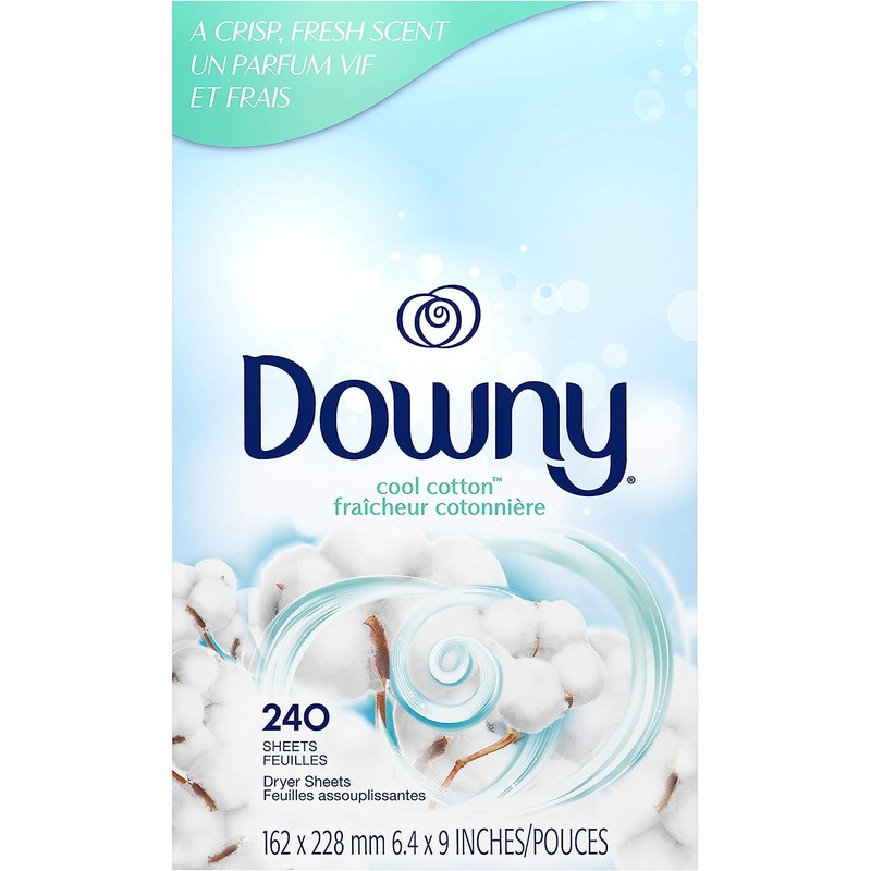 Downy Dryer Sheets Laundry Fabric Softener, Cool Cotton, 240 Count,