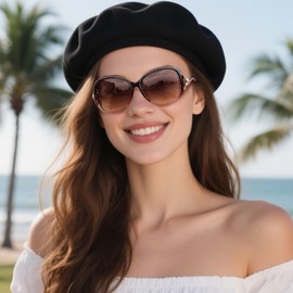 MAIVARDAY Women's Sunglasses, UV 400, Polarized, UV Protection, Small Face Effect, Light Blocking, Oval Type, Fashionable, Large, Lightweight, For Driving, A2: Sunglasses for women + brown