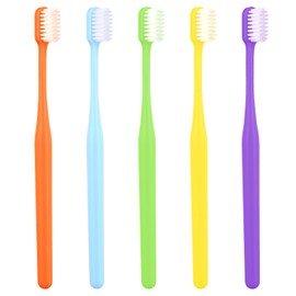 COMNICO 5 Pack Classic Manual Toothbrush Soft Bristles Clean Tooth Brush with Ergonomic Plastic Handle for Adults and Kids, Colorful
