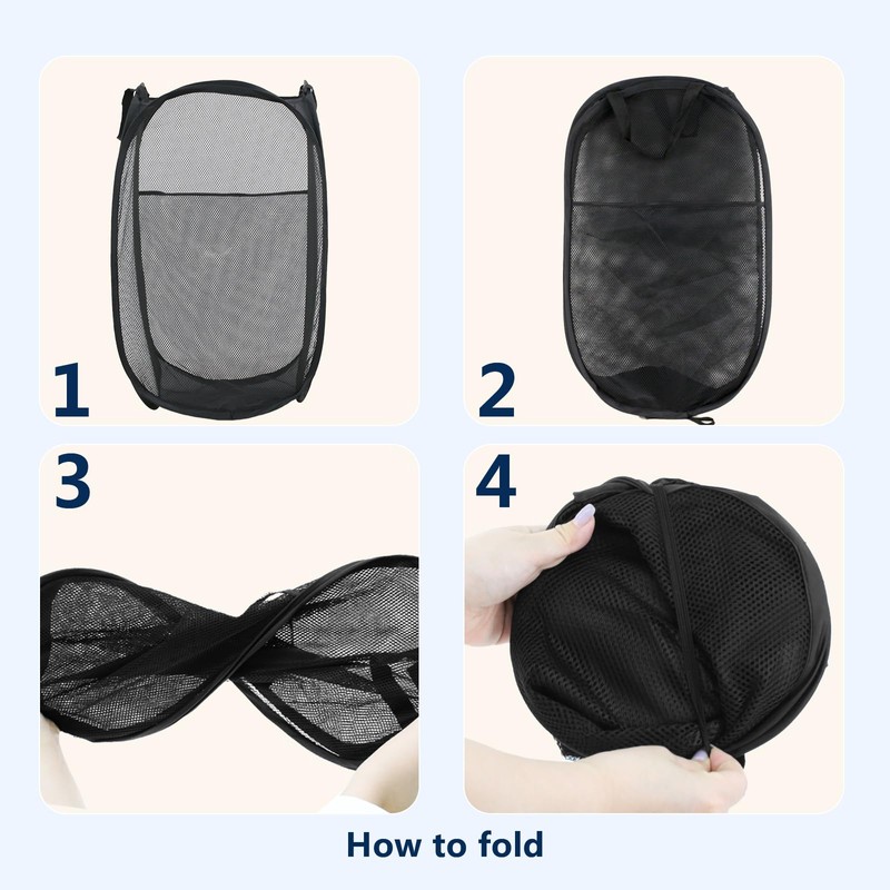 LXLOVESM Pop Up Hamper, Mesh Popup Laundry Hamper, Clothes Basket,