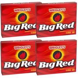 Wrigley Cinnamon Chewing Gum, 15 Stick (Pack of 4), 60 Gum Pieces, Cinnamon Gum