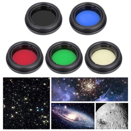 Telescope Eyepiece lens Filter kit, Professional Aluminum alloy Optical Lenses Color filter Set Telescope Accessories for 1.25 Inch / 31.7mm Telescope for Moonlight Planet Sun