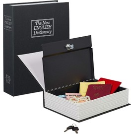 Hidden Safe for Fake Books, Book Safe with Key Lock Money Box in Dictionary Shape, Hidden Secret Security, Lockable Piggy Bank with Keys for Coins, Cash, Money, Money