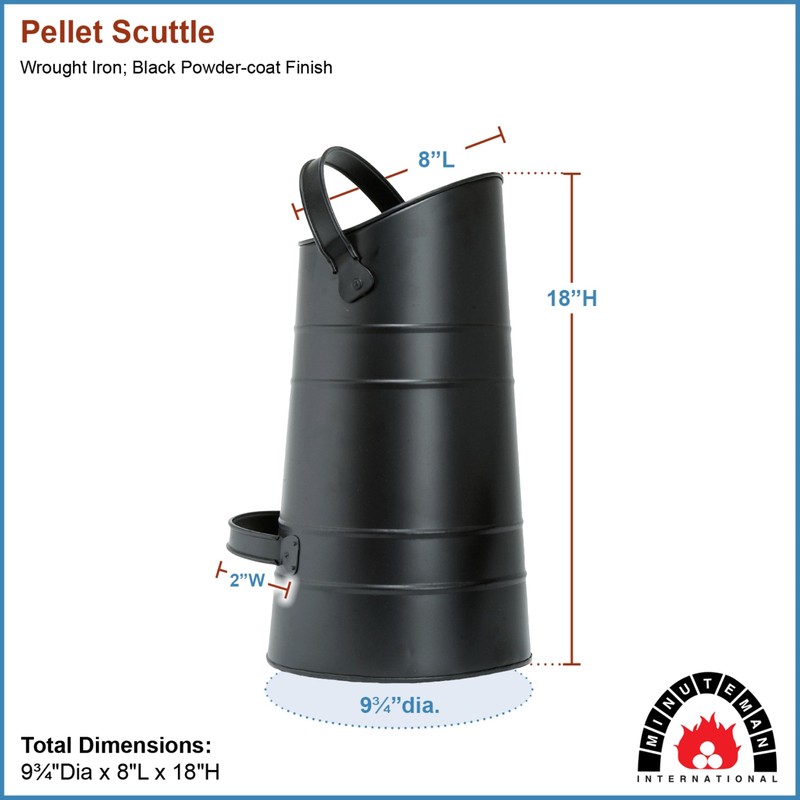 Minuteman International Black Pellet Scuttle w/Handle