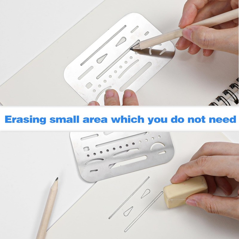 4 PCS Eraser Shield Stainless Steel Drawing Template Shield Drafting