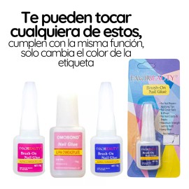 Veraly 2pzs Pegamento Tips Uñas Postizas Uñas Press On Transparente