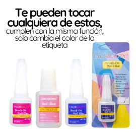 Veraly 2pzs Pegamento Tips Uñas Postizas Uñas Press On Transparente
