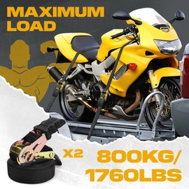 IAZZCO Heavy Duty Ratchet Straps: 2 Pack 6 M x 25 mm Tie Down Straps with Cam Buckle for Motorcycles/Car/Trailer/Household