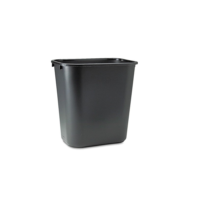 Rubbermaid Commercial Products Resin Wastebasket/Trash Can, 7-Gallon/28-Quart, Black, Plastic, for