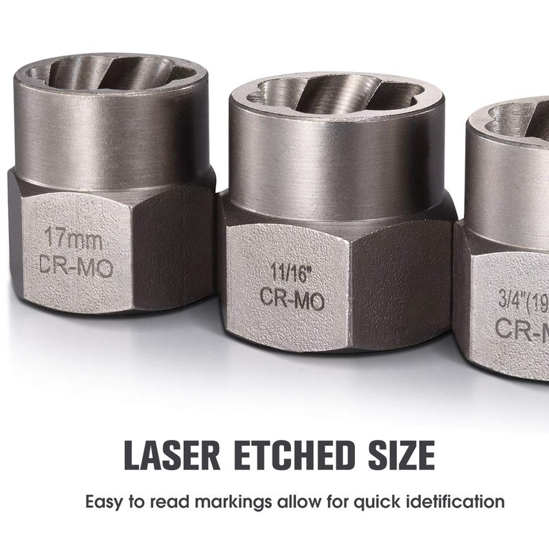 REXBETI Impact Bolt & Nut Remover Set, 13+1 Pieces Bolt