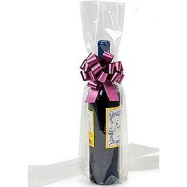 10 Clear Cello/Cellophane Wine Bottle Bag - 4" x 2.5" x 17" Gusset Bags A1 bakery supplies