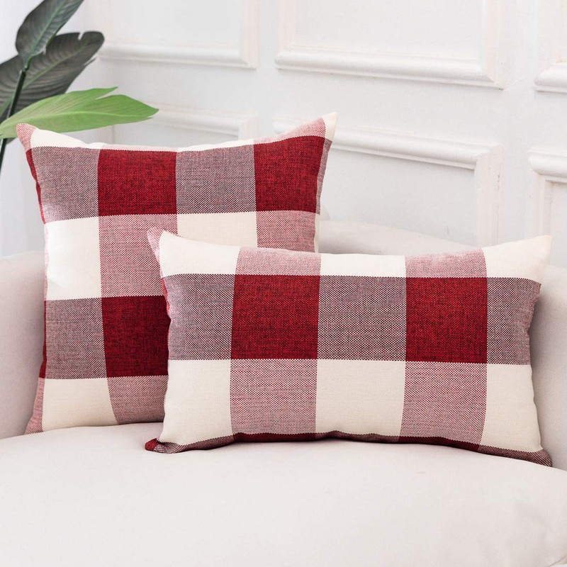 ORANIFUL Buffalo Check Cushion Covers 30 x 50 Set of