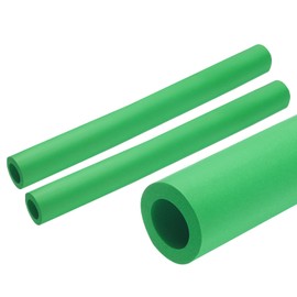 sourcing map 2pcs 10" Pipe Insulation Tube 18mm ID 30mm OD Foam Tubing for Handle Grip Support, Green