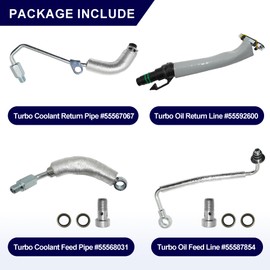 4PCS Turbo Oil Return Drain & Feed Line Kit - Fits 2011-2021 Chevy Cruze Sonic Trax, 2013-2021 Buick Encore 1.4L - Replaces 55587854, 55592600, 55568031, 55567067, 667-023, 625-829