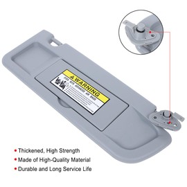 ROADFAR Right Passenger Side Sun Visor Fit for Honda Civic 2006-2011 Clear Gray Windshield Sun Visor Without Sunroof 83230-SNA-A01ZC