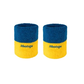 Muztaga Sports Wristbands for Men & Women - Blue & Yellow Two-Tone Soft Breathable Terry Cloth | Moisture Wicking, Durable Comfort for Basketball, Tennis, Gym, Yoga, Running, Workout