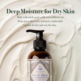Napiers Goat Milk & Starflower Moisturising Cream - Dry Skin Moisturiser for Sensitive Skin - Fragrance Free - 200 ml