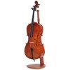 Musbeat Cello Stand with Bow Holder, Handcrafted Mahogany Wood Floor