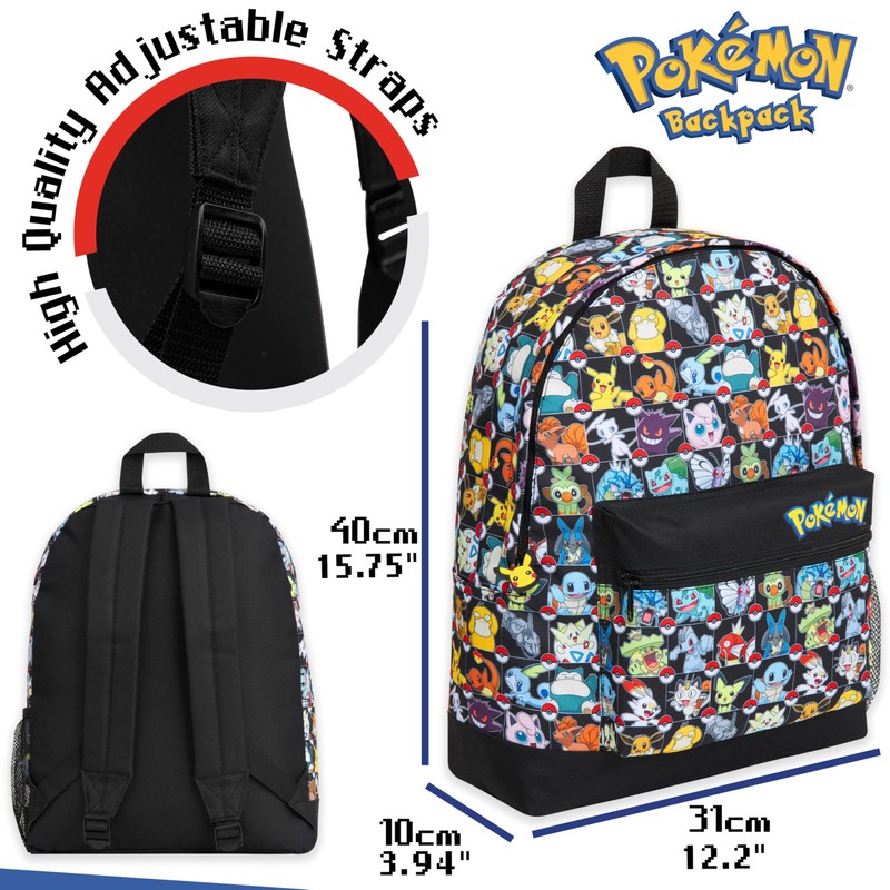Pokemon Backpack for Kids Teens Boys Girls Pikachu Anime Bookbag