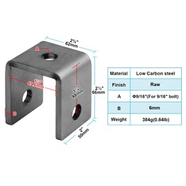 eoere 4 PCS Trailer Leaf Spring Hanger Front/Center/Rear Hanger, Fit 1-3/4" Springs 2-1/2" Tall - 9/16" Bolt Hole