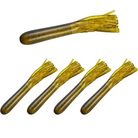 Soft Plastic Tube Lures,5pcs Fishing Swimbait Tube Jig Baits Football Flipping Swim Bass Lure for Bass Trout Saltwater Freshwater Fishing 10.5cm