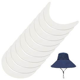 BENECREAT 10 x White Hat Brim Board 328 x 182 x 1.3 mm Baseball Caps Visor Insert Plastic Hat Brim Replacement for Peaked Cap Sports Hat Sun Visor Hat