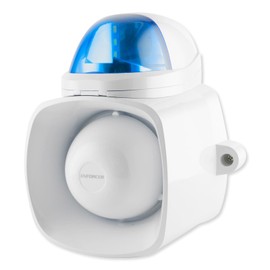 Seco-Larm SH-816S-SQ/B Enforcer Siren/Strobe with Audio Input, Blue