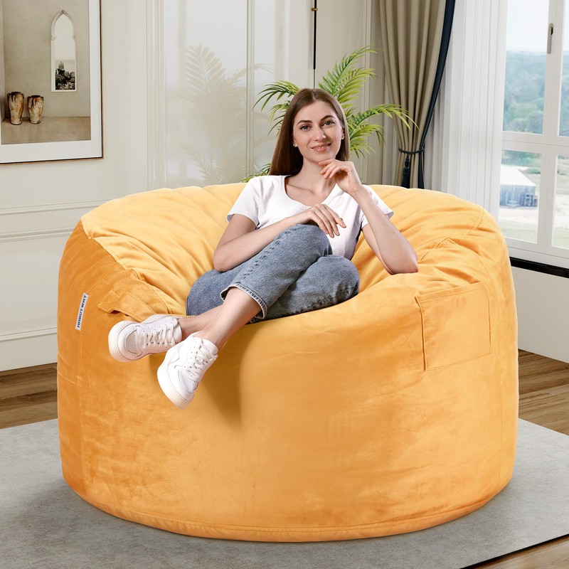 HABUTWAY Bean Bag Chair 3Ft Luxurious Velvet Ultra Soft Fur